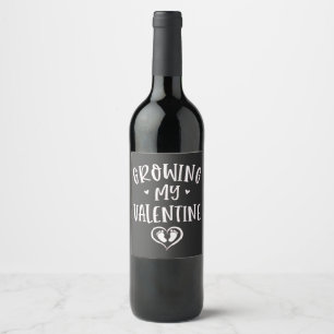 Growing My Valentine Pregnancy Mum To Be Wine Label