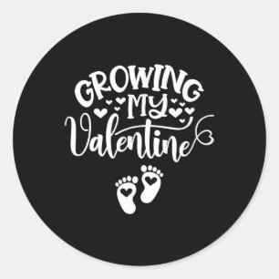 Growing My Valentine Pregnancy Pregnant New Mum Va Classic Round Sticker