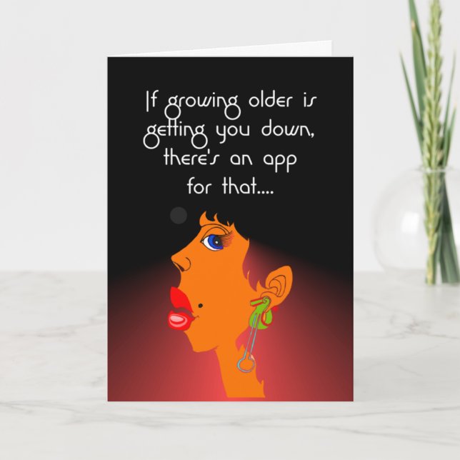 Growing older happy birthday wish card (Front)