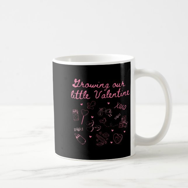 Growing Our Little Valentine Pregnancy Announcemen Coffee Mug (Right)