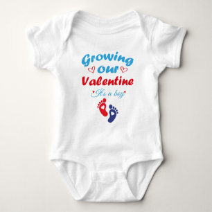 Growing Our Valentine It's A Boy New Pregnancy  Baby Bodysuit
