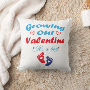 Growing Our Valentine It's A Boy New Pregnancy  Cushion