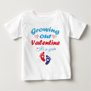 Growing Our Valentine It's A Girl New Pregnancy Baby T-Shirt