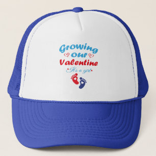 Growing Our Valentine It's A Girl New Pregnancy Trucker Hat