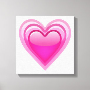 Growing Pink Heart - Emoji Canvas Print