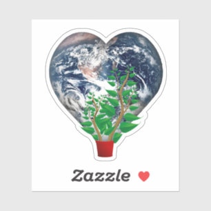 Growing Plant with Earth Heart