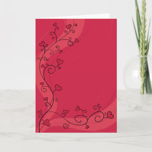 Growing red hearts card (Front)