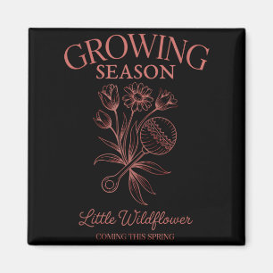 Growing Season Pregnancy Announcement Spring Baby Magnet