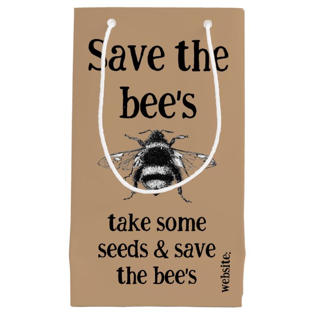 Growing Seeds Rustic Paper Bags - Save the bee's  (Front)