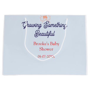 growing something beautiful peach bow baby shower large gift bag
