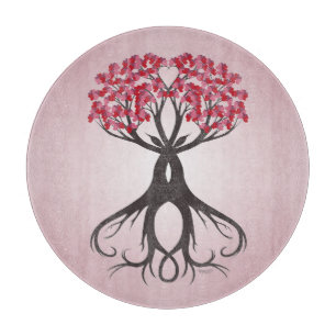 Growing Together with Love Glass Cutting Board