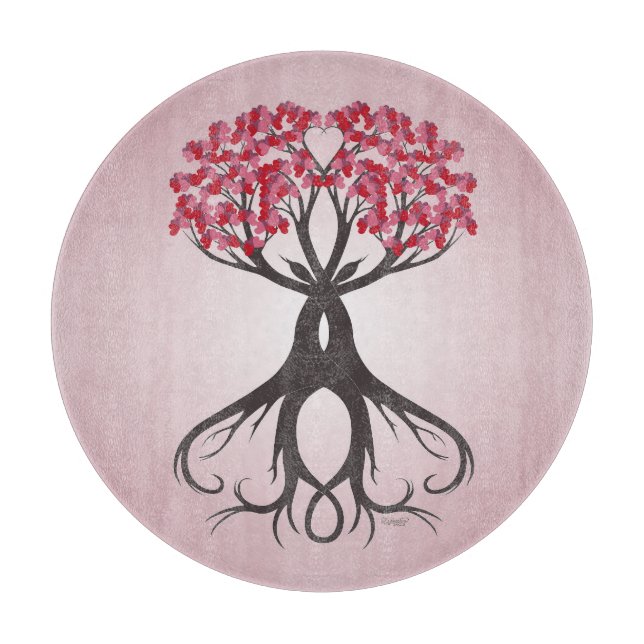 Growing Together with Love Glass Cutting Board (Front)
