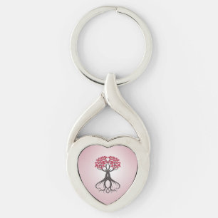 Growing Together with Love Metal Keychain