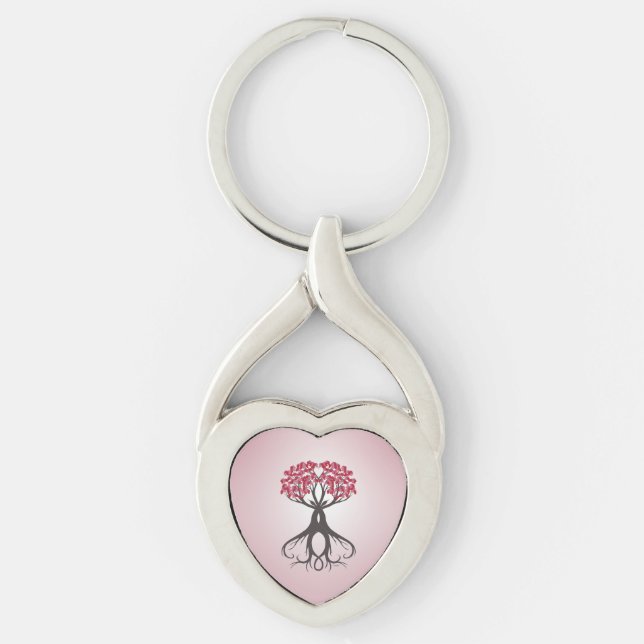 Growing Together with Love Metal Keychain (Front)