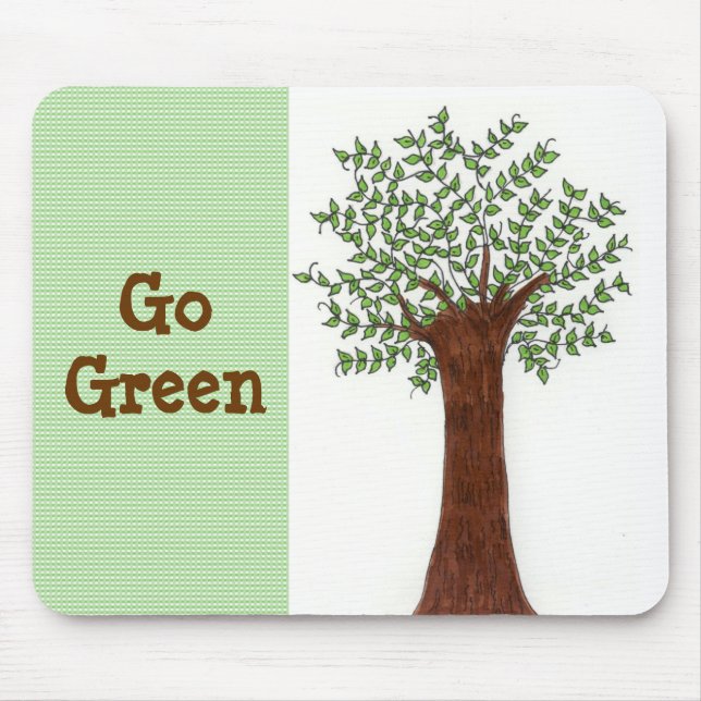 Growing Tree -  Go Green Mouse Pad (Front)