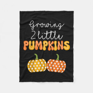 Growing Two Little Pumpkins Announcement Baby  Fleece Blanket