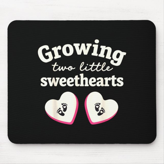 Growing Two Little Sweethearts Valentines Pregnanc Mouse Pad (Front)