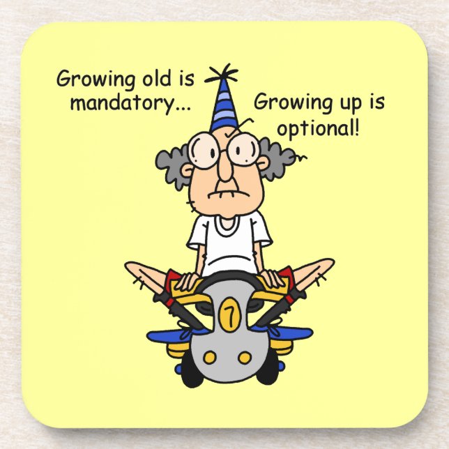 Growing Up is Optional Humour Coaster (Front)