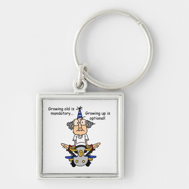 Growing Up is Optional Humour Key Ring (Front)