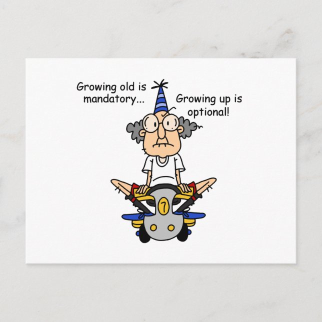 Growing Up is Optional Humour Postcard (Front)