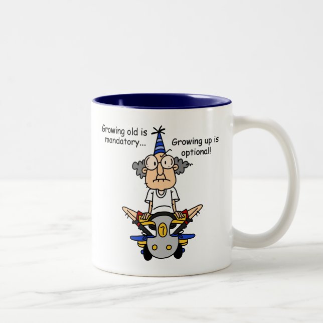 Growing Up is Optional Humour Two-Tone Coffee Mug (Right)