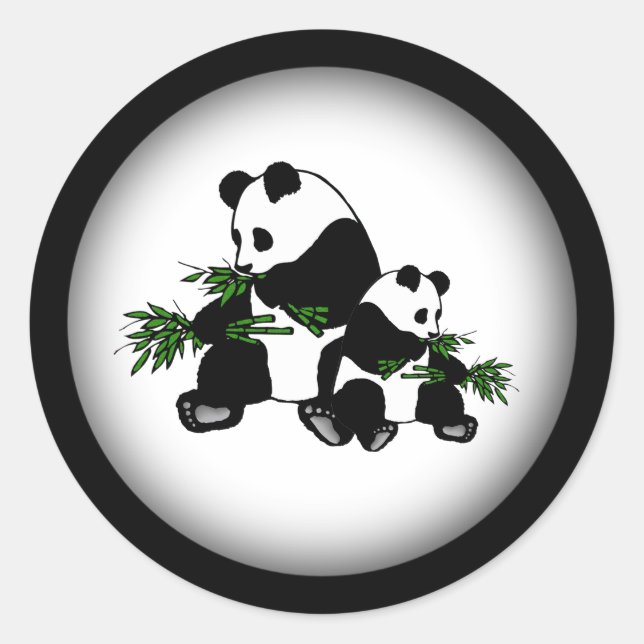 Growing Up Panda Classic Round Sticker (Front)
