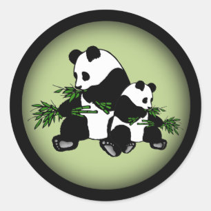 Growing Up Panda Classic Round Sticker