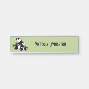 Growing Up Panda Door Sign