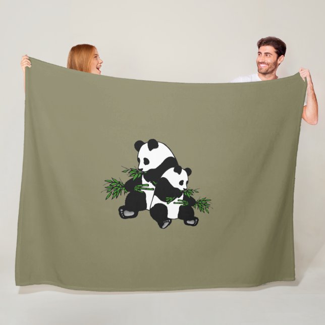 Growing Up Panda Fleece Blanket (In Situ)
