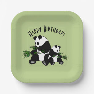 Growing Up Panda Happy Birthday Paper Plate