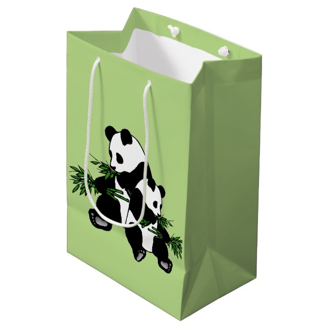 Growing Up Panda Medium Gift Bag (Front Angled)