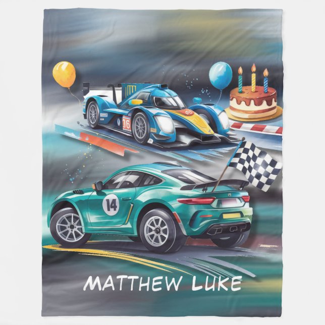 Growing Up To Fast Boy Birthday Party  Fleece Blanket (Front)