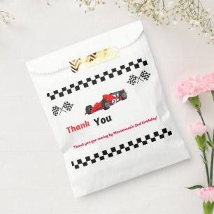 Growing up too fast Race car boy birthday party Favour Bag