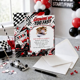 Growing up two fast 2nd birthday invitations