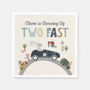 Growing Up Two Fast Cars Birthday Party Napkins