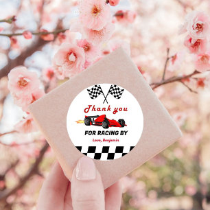 Growing UP TWO Fast Race Car Boy 2nd Birthday Classic Round Sticker