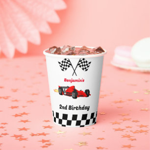 Growing UP TWO Fast Race Car Boy 2nd Birthday Paper Cups