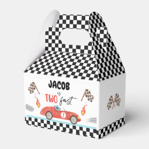 Growing Up Two Fast Race Car Boy Second Birthday Favour Box