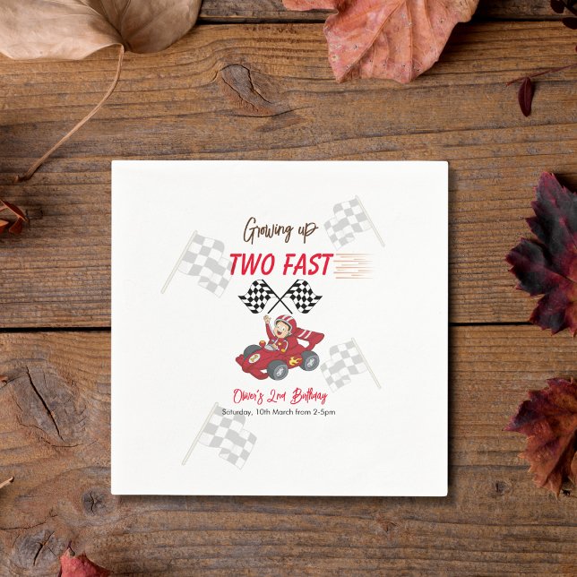 Growing up two fast red racing car napkin (Creator Uploaded)