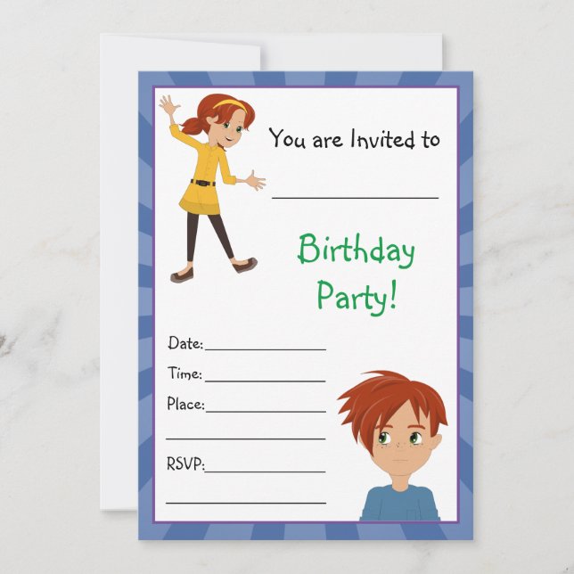 Growing up with Abbey and Sam Invitations (Front)