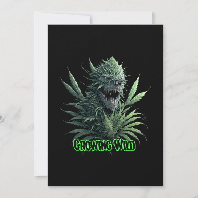 “Growing wild” cool weed plant design for print Invitation (Front)