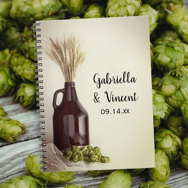 Growler, Hops and Wheat Brewery Wedding Guest Book (Creator Uploaded)