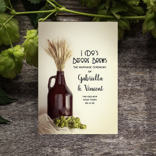 Growler, Hops and Wheat Brewery Wedding  Tri-Fold Programme