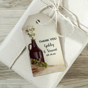 Growler Hops Daisies Brewery Wedding Favour Tags