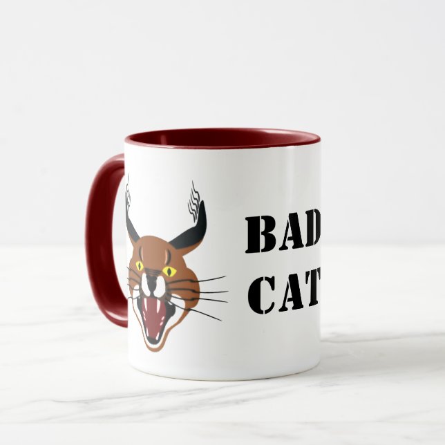 Growling Caracal Bad Cat Mug (Front Left)