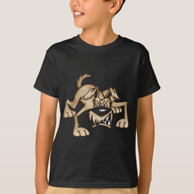 Growling Cartoon Dog T-Shirt (Front)