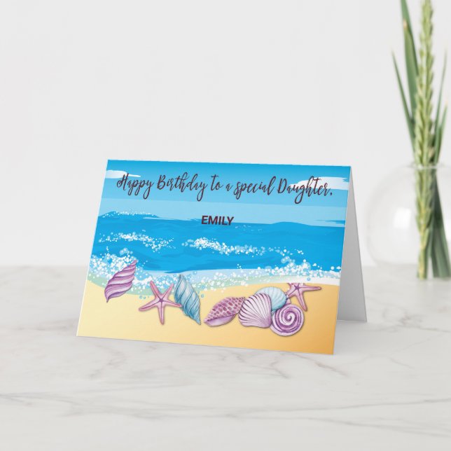 Grown Daughter Birthday Personalised With Seashell Card (Front)