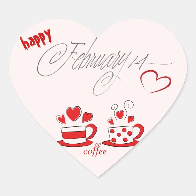 Grown-up Valentine Stickers for Coffee Lovers (Front)