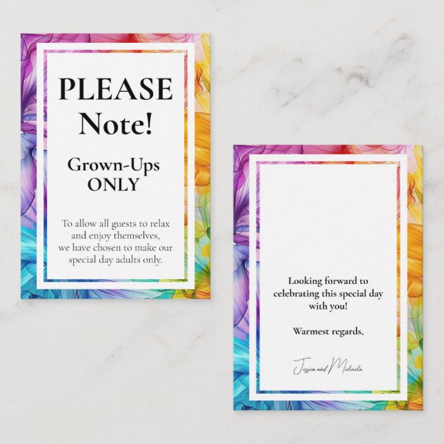 Grown ups ONLY Ethereal Bloom Enclosure Card (Front/Back)
