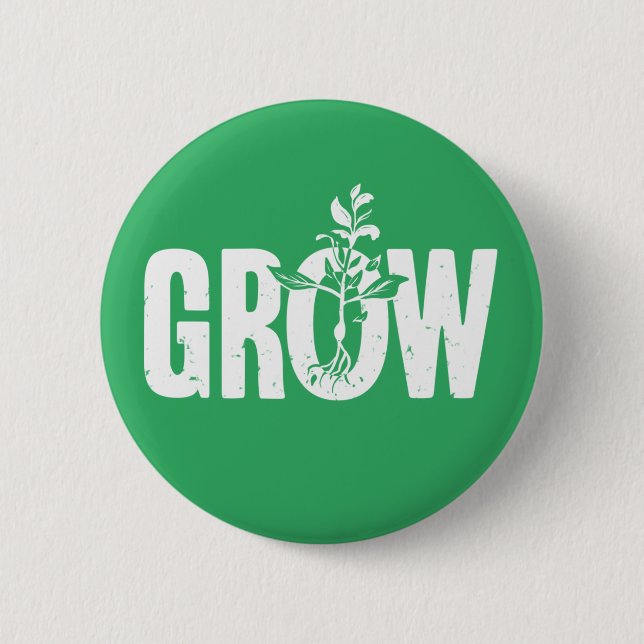 Growth 6 Cm Round Badge (Front)